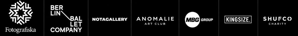Fotografiska · Berlin Ballet Company · NOTAGALLERY · Anomalie Art Club · MBG Group · Kingsize · SHUFCO